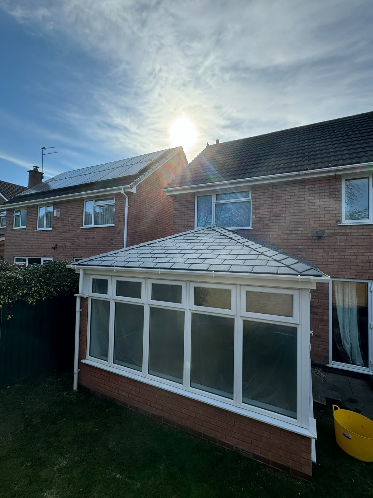 Conservatory roof replacement completed with an insulated tiled warm roof